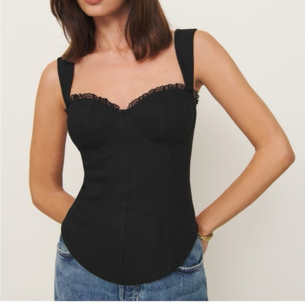 Reformation Alisa Top Corset in Black